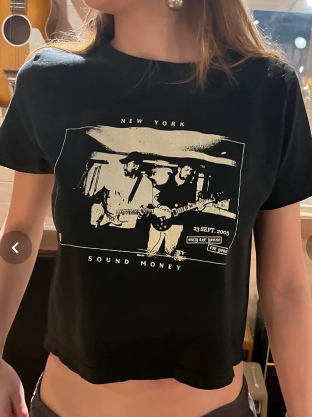 Brandy Melville Black New York 'Sound Money' Graphic Tee {173}